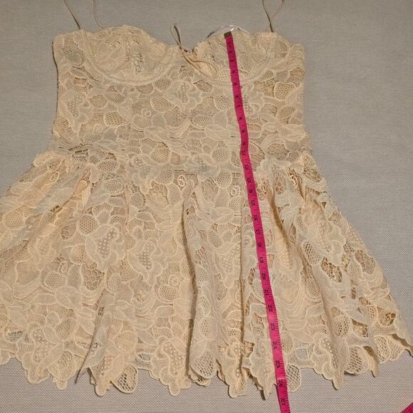 For Love & Lemons Coco Lace Corset Mini Dress – Cream, Size XL (NWT) - Picture 5 of 14